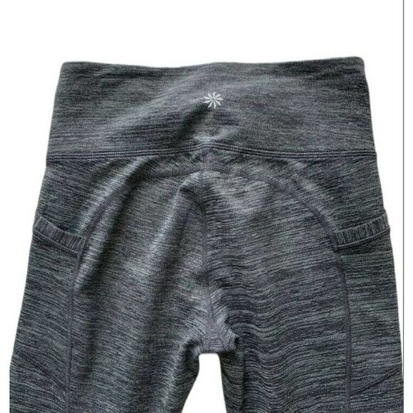 Athleta Cut Out Criss-Cross Chaturanga Ribbon Leggings In Gray Space Dye Size S - Picture 5 of 7